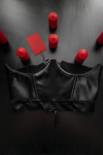 Black Belt Corset - saten bel korse