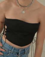 Darkness Corset - saten korse büstiyer