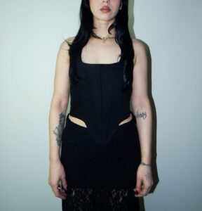 Matte Black Corset - Askılı Korse Büstiyer