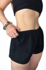 Rosa Keten Bağcıklı Şort - Kadın Düşük bel kısa keten şort - Görsel 2