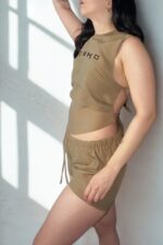 Keten Rosa Takım - Keten Şort Bluz Alt Üst Takım – İkili takım - Görsel 5