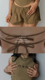 Keten Rosa Takım - Keten Şort Bluz Alt Üst Takım – İkili takım - Görsel 7