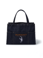 Pamuk denim tote bag nakışlı kadın omuz çantası