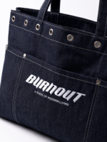 Pamuk denim tote bag nakışlı kadın omuz çantası